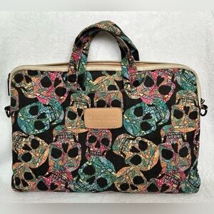 Colorful Skull Pattern Laptop Bag
